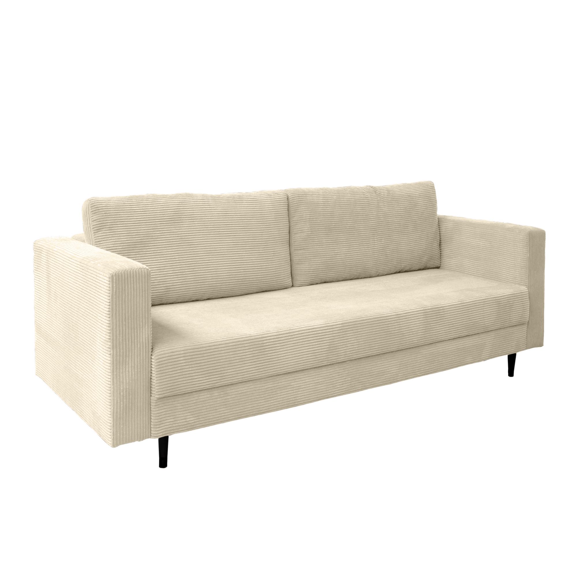 Ares Meble Cord Sofa mit Schlaffunktion 232x98 cm - Wohnzimmer Couch - 2er Sofa Bett - Rückenkissen Sofa mit Bettkasten - Samt Schlafsofa 2 Sitzer - Schlafcouch Ausziehbar