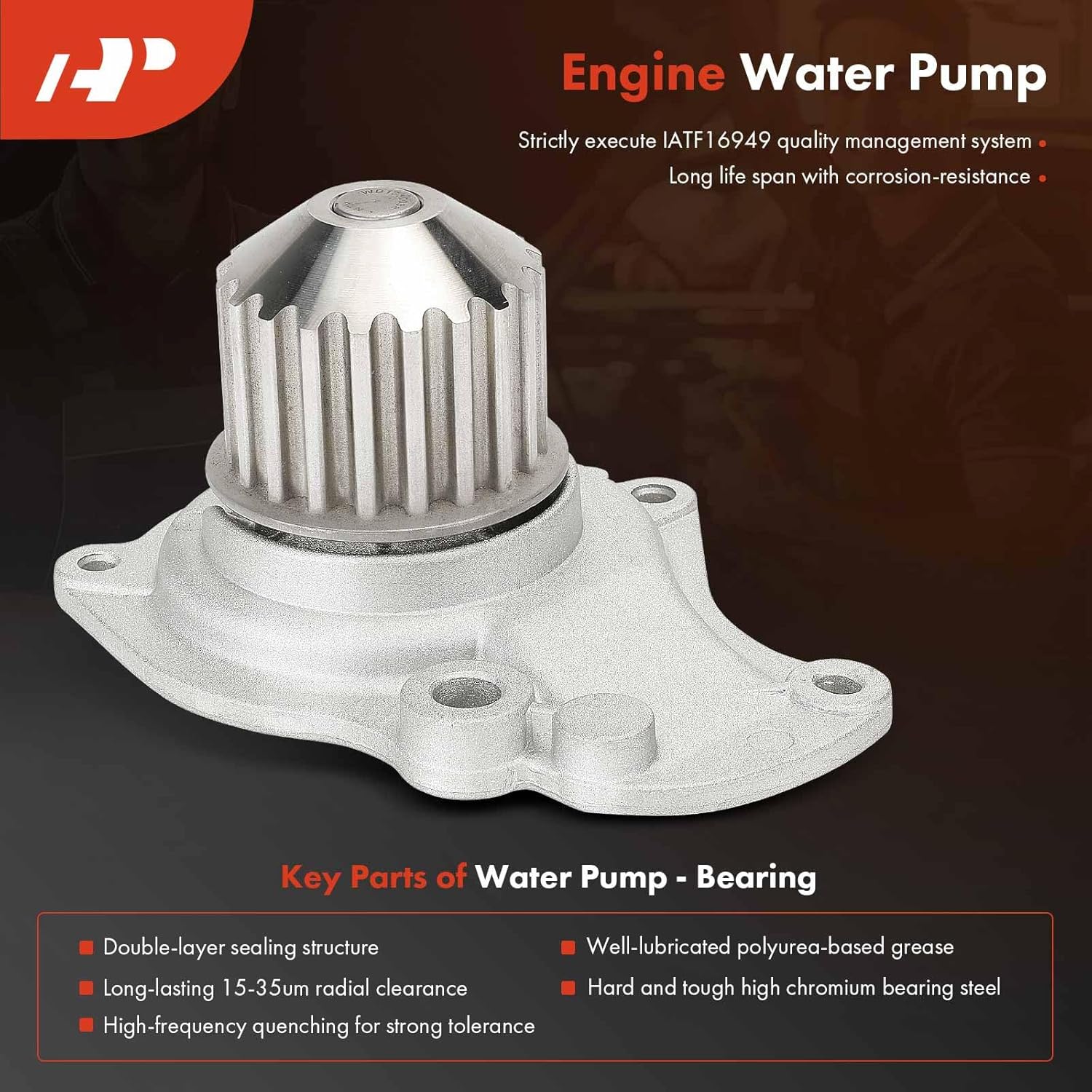 A-Premium Engine Timing Belt Kit with Water Pump Compatible with Dodge Grand Caravan, Caravan, Stratus & Jeep Liberty & Chrysler Sebring, Voyager, Cirrus, PT Cruiser & Plymouth Breeze, Grand Voyager