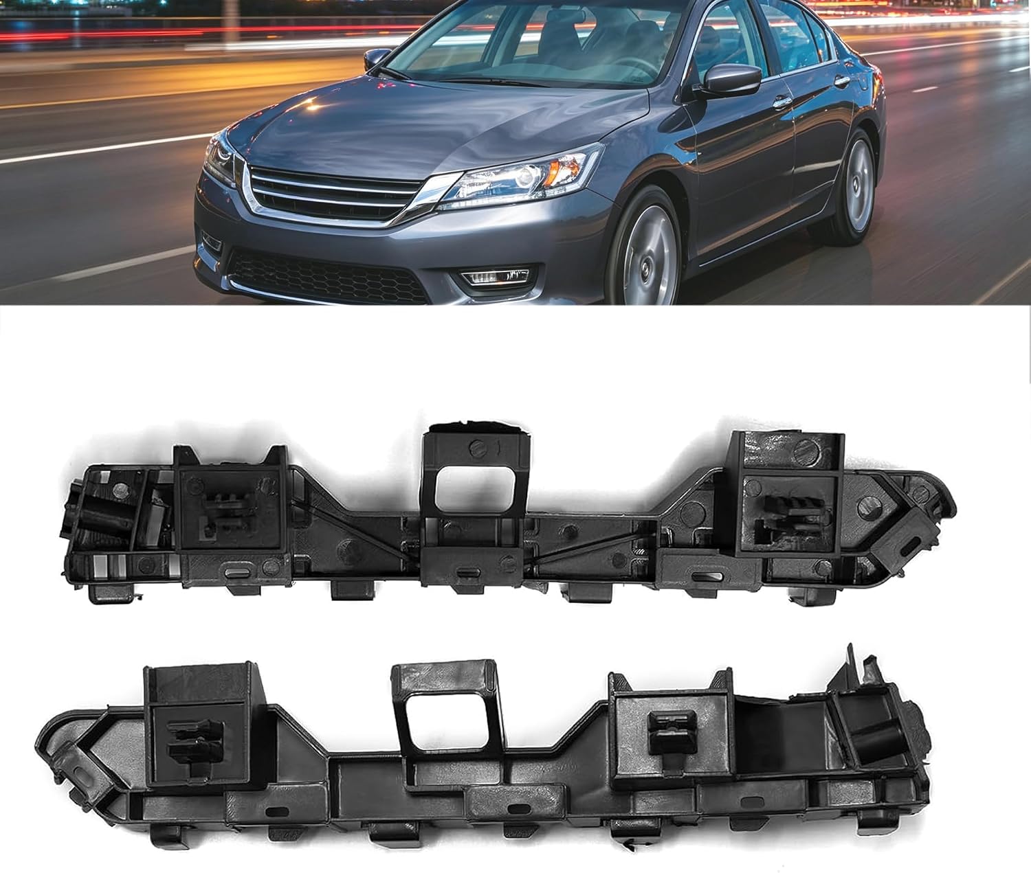 Front Bumper Bracket Set Left and Right Side Compatible with Honda Accord 2013 2014 2015 2016 2017 Year Replaces 71198T2AA01 71193T2AA01, HO1042115 HO1043115