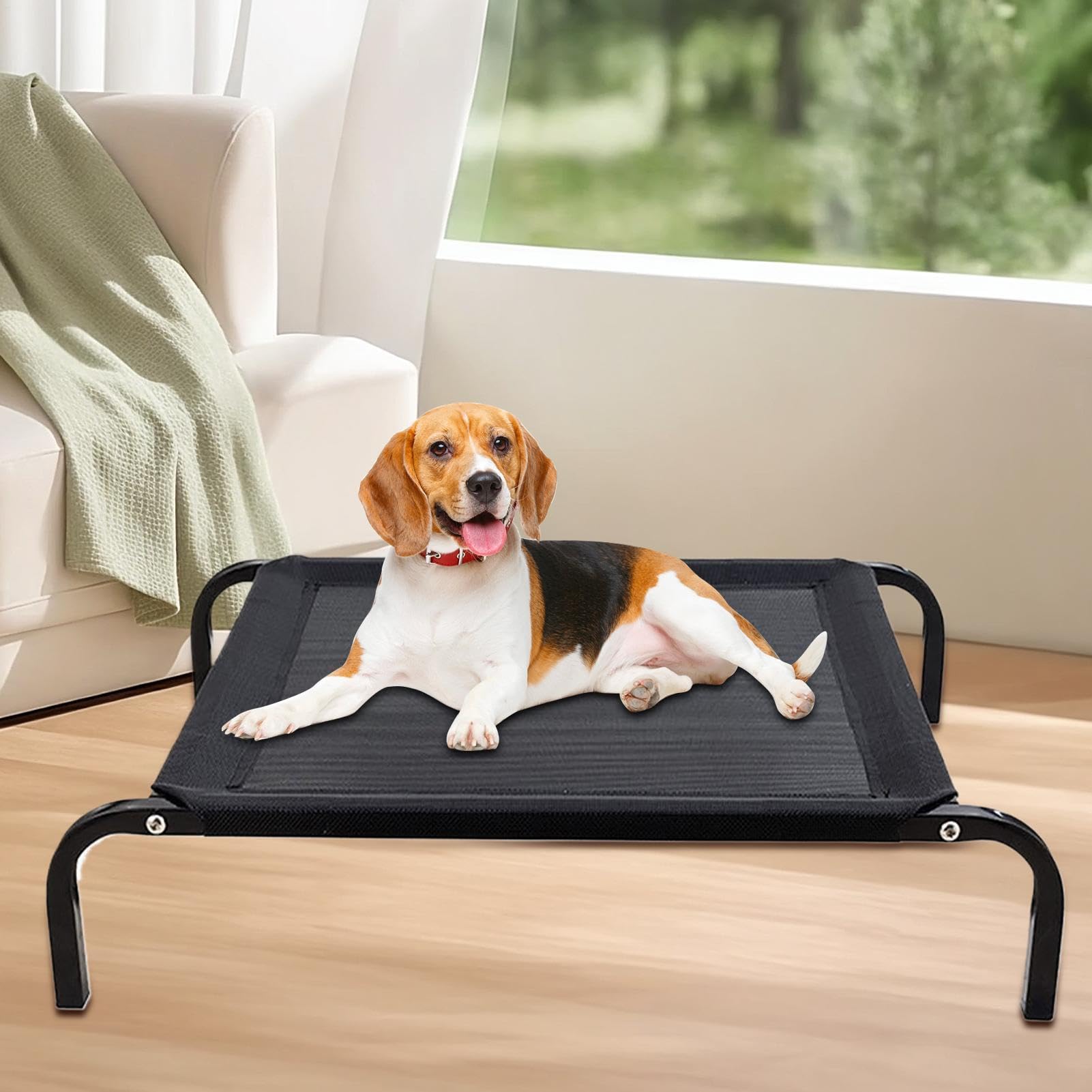 Cama Para Perro Al Aire Libre | Hamaca Transpirable Formato Viaje - Cama De Mascotas Resistentes,Adecuado Para Camping Al Aire Libre Interior En Climas Cálidos Y Viajes Con Perros Pequeños Y Medianos