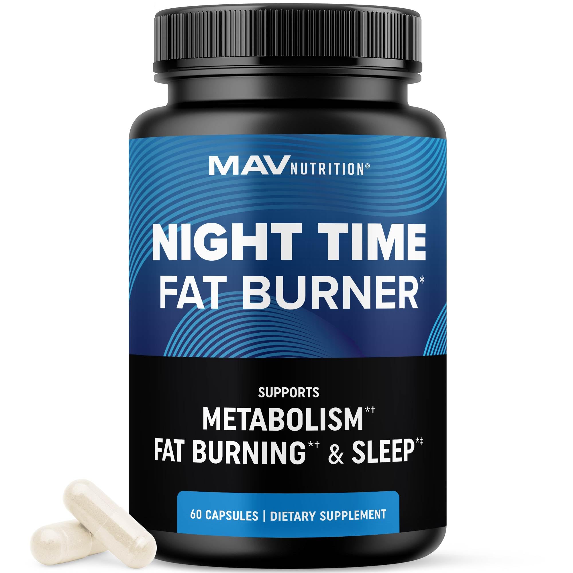 Night Time Fat Burner for Weight Loss Support & Sleep Aid | Appetite Suppressant, Carb Blocker, Nighttime Metabolism Booster for Stomach Fat Burner & Night Shred with Melatonin | Non-GMO, Vegan 60ct