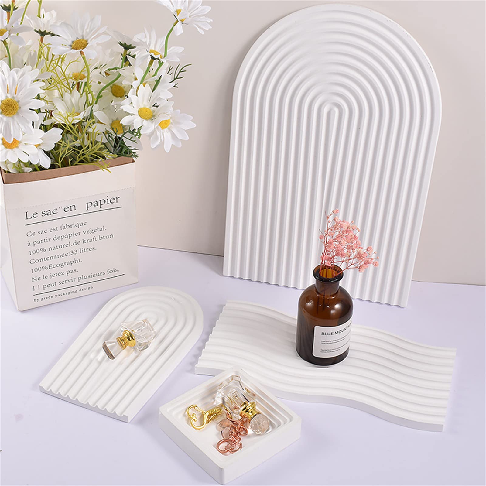 JS MOLD Moule Silicone Époxy 3D Double Mains - Moule Résine Pour Bougeoir, Décoration Et Artisanat
