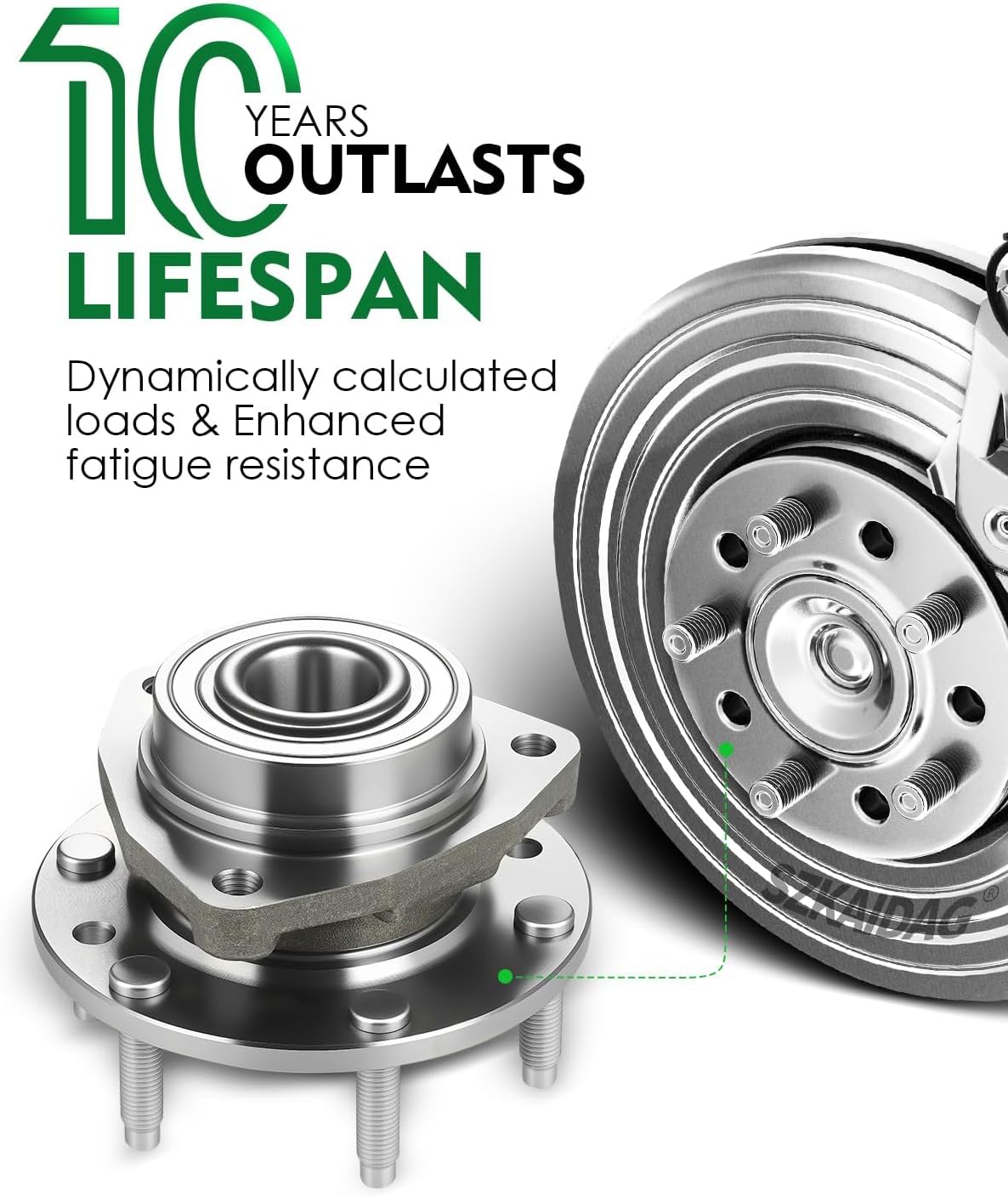 Set of 2 Front Wheel Bearing and Hub Assembly with ABS & 6-Lug Fit 2002-2009 for:-Chevy SSR Trailblazer for:-GMC Envoy XL Xuv for:-Buick Rainier for:-Isuzu Ascender for:-SAAB 9-7X OE# 513188