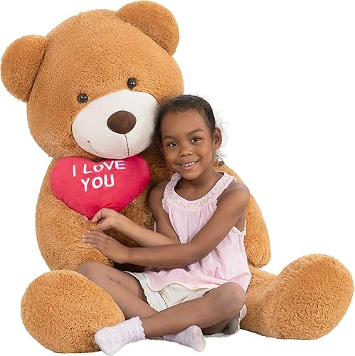 Vista 14 de MaoGoLan Oso de Peluche Gigante de 36" Animal de Peluche - Huellas de Corazón Rojo Oso de Peluche Grande para Regalo de San Valentín, Aniversario