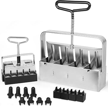 TILLERMAN Heavy Duty Soil Blocker Bundle Rubber Sealed Handle, No Spring Slip Design, Large & Small 2-Inch Soil Block Makers with Seed Pins - Seed Starting Tool for Seedlings, Garden, Greenhouse