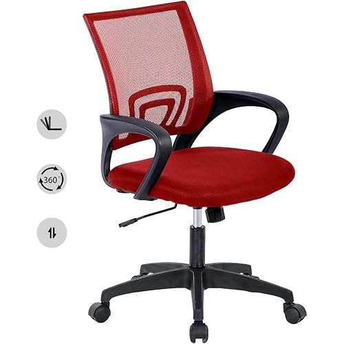 HCB Office Chair, Ergonomic Upgraded Desk Chair, Executive Swivel Computer Chair with Lumbar Support for Home, Office(Red)