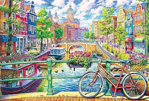 Trefl 1500 Piece Jigsaw Puzzles, Amsterdam Canal, Colorful Puzzle Of The Netherlands, European Puzzle, Adult Puzzles, Trefl 26149 #TOP6