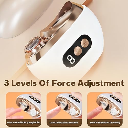 Miniatura 6 de Cortaúñas eléctrico multifuncional, 2 en 1, cortaúñas automático de pulido eléctrico, cortaúñas eléctrico con 3 niveles de velocidad, recortador de