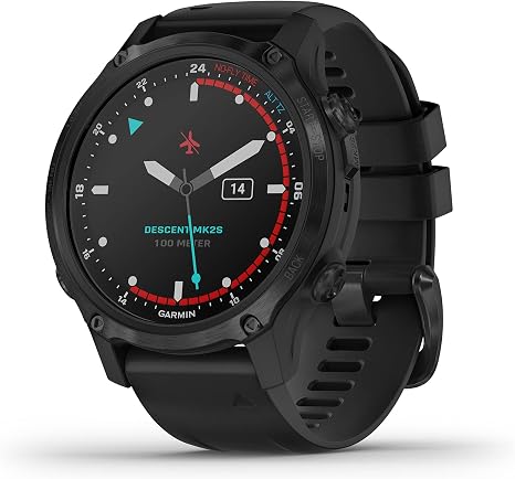 garmin descent mk2s smaller sized watch style dive computer multisport trainingsmart features gray with black silicone band 010 02403 03