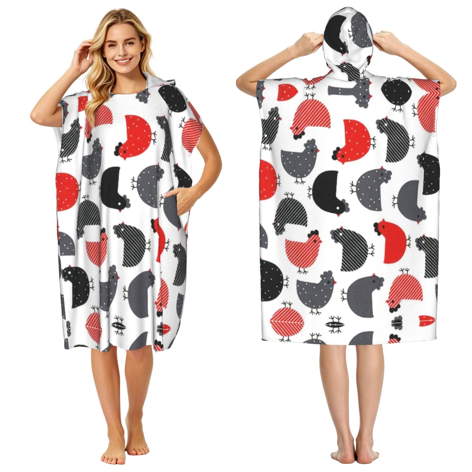 Poncho à capuche microfibre serviette de plage adulte et peignoir à langer de bain