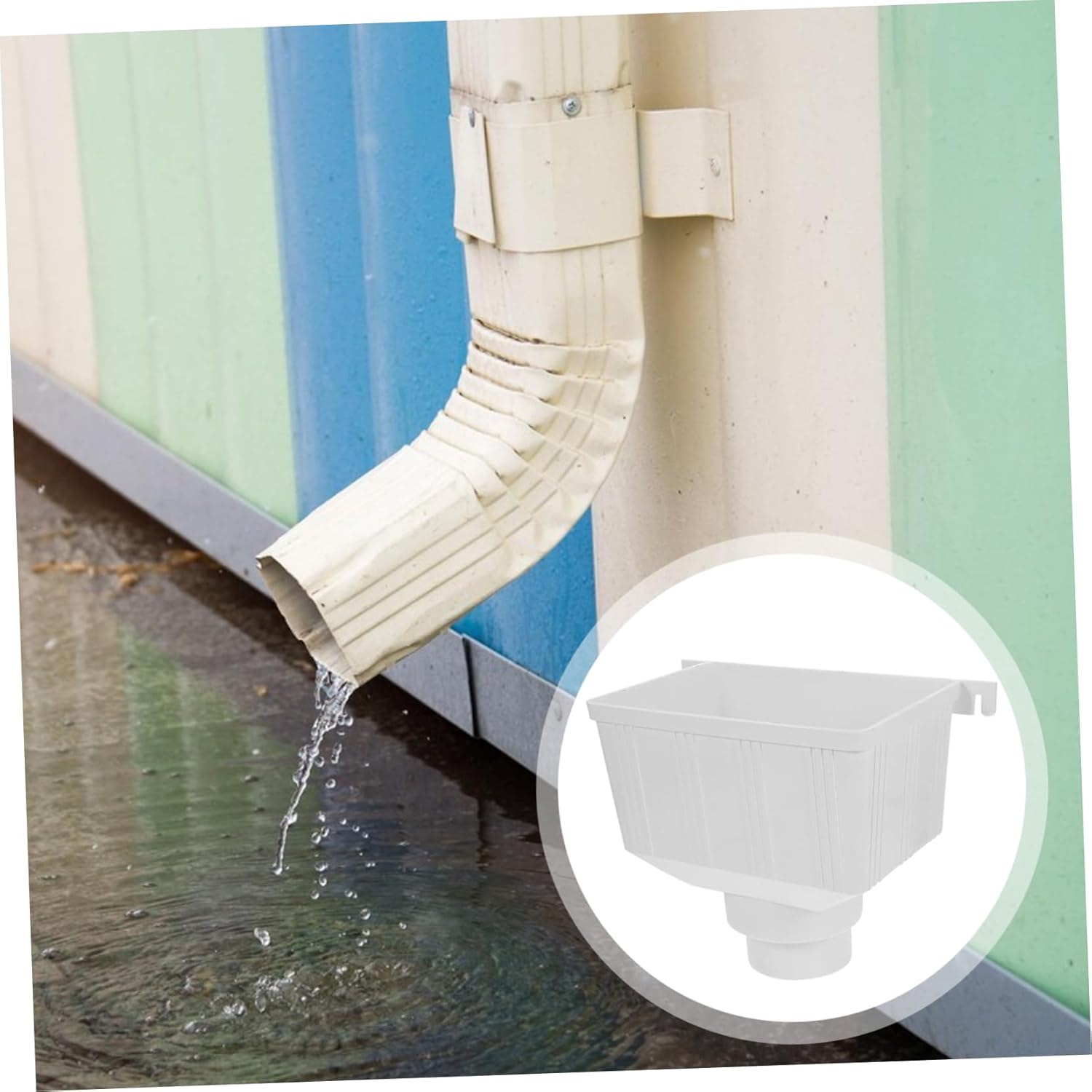 NUOBESTY Downspout Diverter for Rainwater Collection PVC Gutter Adapter Durable Water Drainage Accessory Secure Connection for Standard Downspouts for Homeowners and Gardens