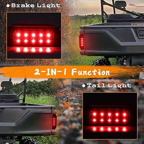 Miniatura 2 de Luces traseras de freno UTV ahumadas, luces traseras LED compatibles con Polaris Ranger 900 1000 XP Diesel 570 tamaño completo Pro XD 4000G 4000D