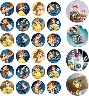 120pcs Beauty and The Beast Stickers, Princess Belle Party Favors Supplies for Beauty and The Beast Birthday Decorations