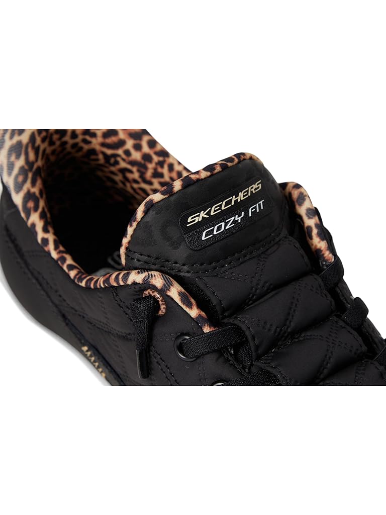 Black SKECHERS Contour Foam Cozy Fit Hands Free Slip-Ins Leopard Dream