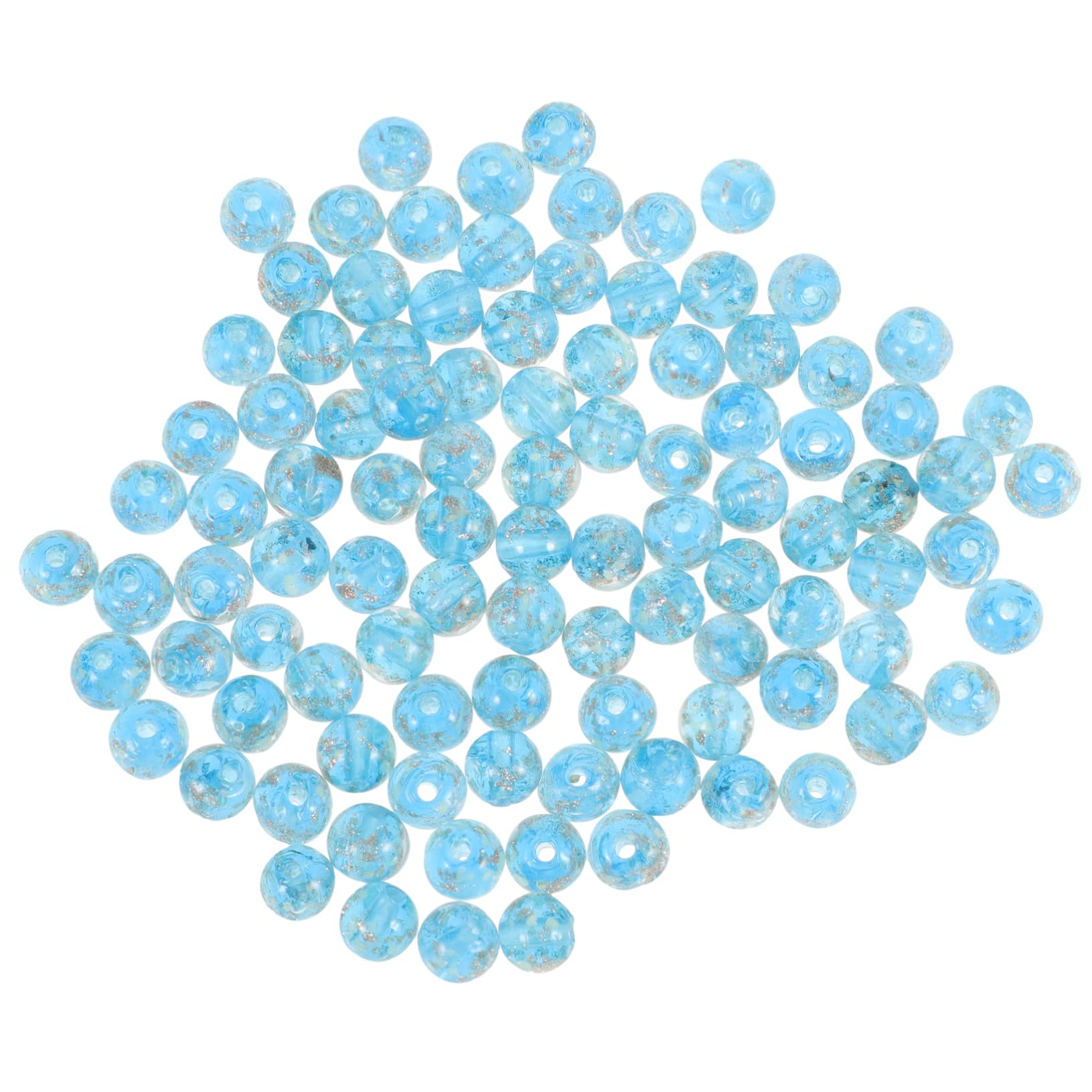 SHINEOFI 200 Piezas Cuentas Luminosas Azul Lago 100 Piezas Cuentas De 8 Mm Para Hacer Joyas (azul Lago 8 Mm) 100 Piezas Cuello Joyería Cuentas Sueltas Pulsera De Cuentas Sueltas Vidrio