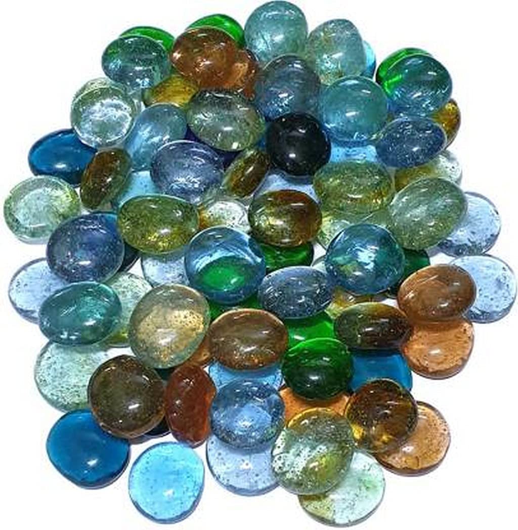 OhhSome 500GM Glossy Finish Decorative Shiny Glass Pebbles For Aquarium Vase Filler Home Garden & Outdoor Decoration Polished, Carved Round, Oval Fire Glass Pebbles (B09HQJD4RN) Amazon Price History, Amazon Price Tracker
