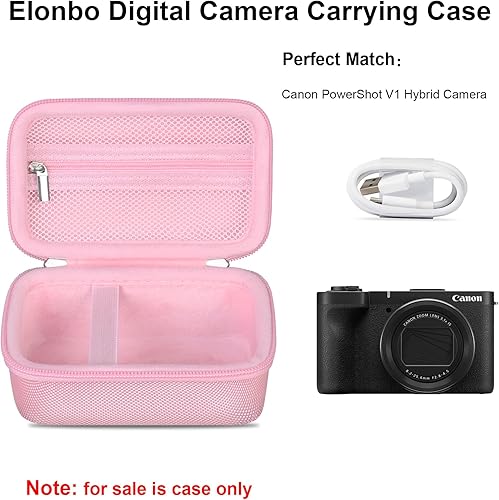 Miniatura 2 de Elonbo Estuche de transporte para cámara digital Ricoh GR IIIxIIIII, organizador de bolsas de almacenamiento de viaje premium, color rosa