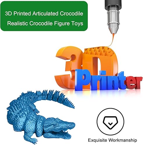 Miniatura 5 de Juguetes de impresora 3D, juguete de cocodrilodragón, figuras de acción de cocodrilo para aliviar la ansiedad, impresión 3D giratoria y articulada