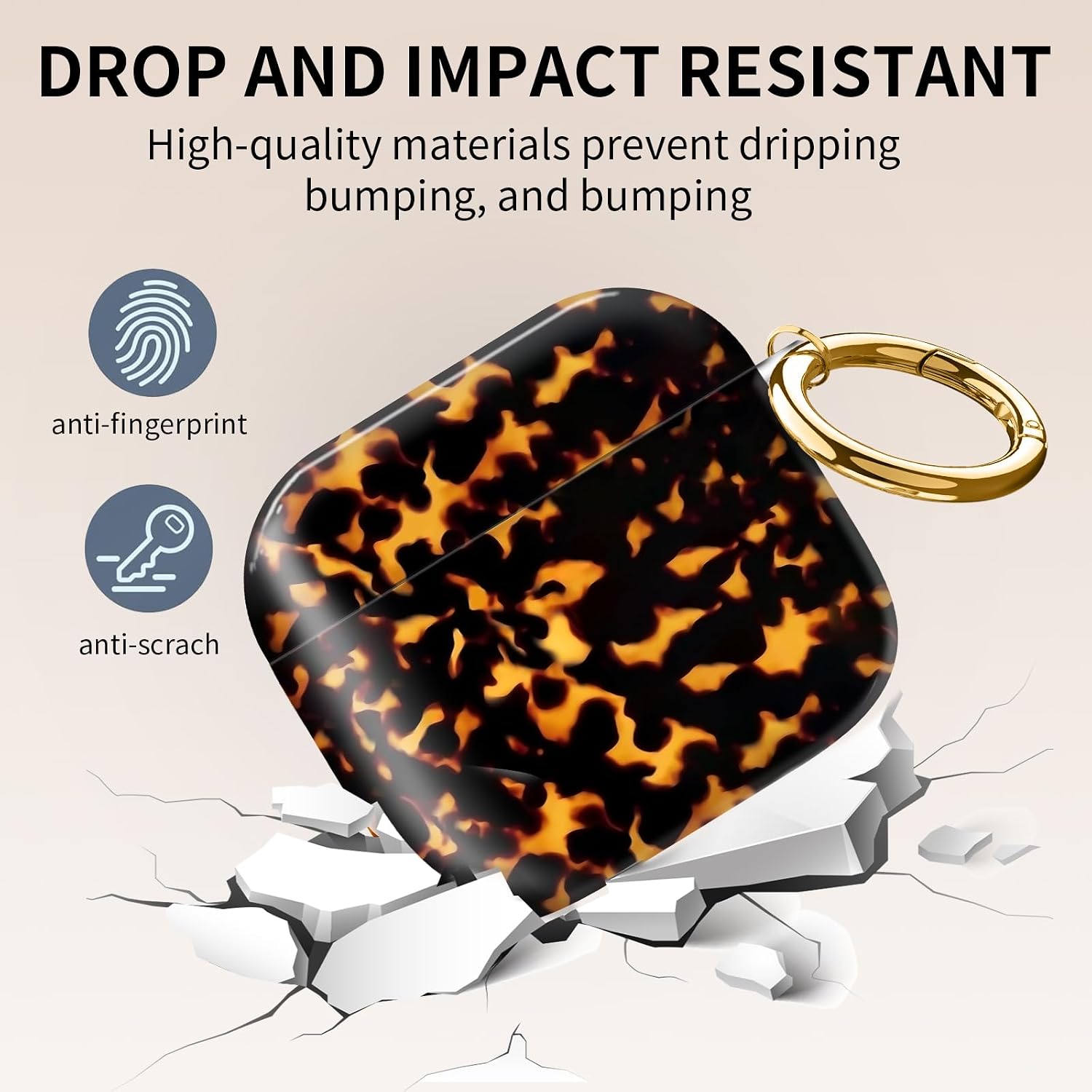 Compatible with AirPods 4th Generation Case 2024, Shockproof Cover with Golden Buckle for Women & Girls, Protective Anti-Drop Design(Cute Luxury Leopard)