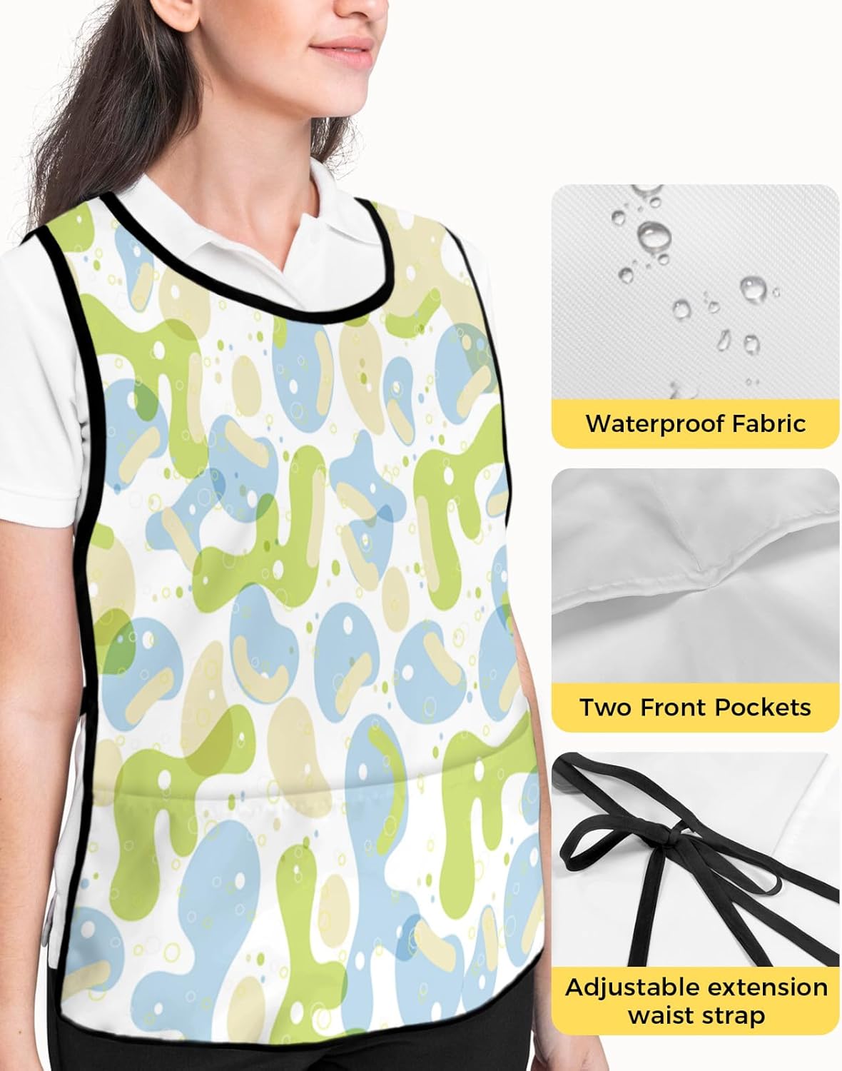 Farmhouse Snowman Cobbler Aprons with 2 Pockets for Women Men, Abstarct Winter Snowy Tree