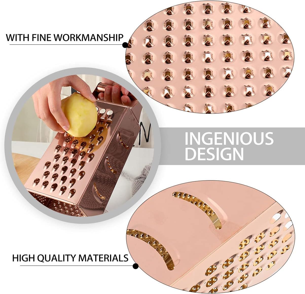 Professional Vegetable Slicer Cheese Shredder 4-sided Box Kitchen Grater Steel Slicer Tool
