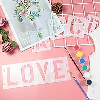 Vista 3 de YEAJON Plantillas de Letras de 11 Pulgadas Plantillas de Símbolos Números Manualidades, 42 Piezas Plantillas de Alfabeto Reutilizables Kit