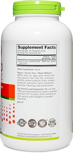 Miniatura 3 de NutriBiotic Polvo de vitamina C de ácido ascórbico, 16 onzas, ácido L-ascórbico de grado farmacéutico, 2000 mg por porción | Suplemento esencial de