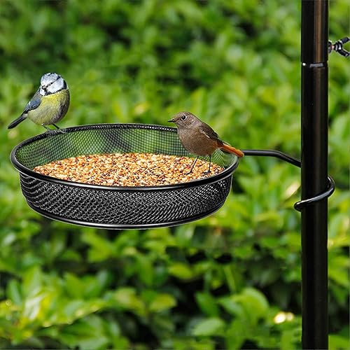Miniatura 5 de Comedero de pájaros de estructura metálica resistente, base de 5 garras para colgar al aire libre, estación de comedero de pájaros, 4 ganchos con