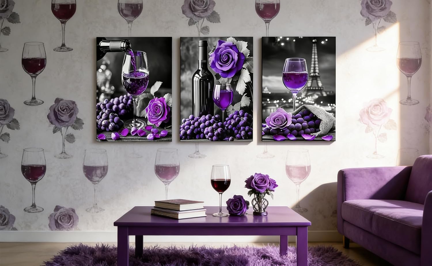 Leopard Canvas Wall Art Set of 3,Red Rose Flowers Paintings Wall Decor for Bedroom Cheetah Print Canvas Art Prints,African Western Wild Animals Pictures Bathroom Wall Decor,Black Grey and White