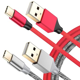Charger Cable for NS Switch and Xbox Elite Series 2-2 Pack 10FT Nylon Braided USB C to USB A Type C Charging Cord for Lite, Switch OLED, Pro Controller, Samsung S10 Note 9, Pixel