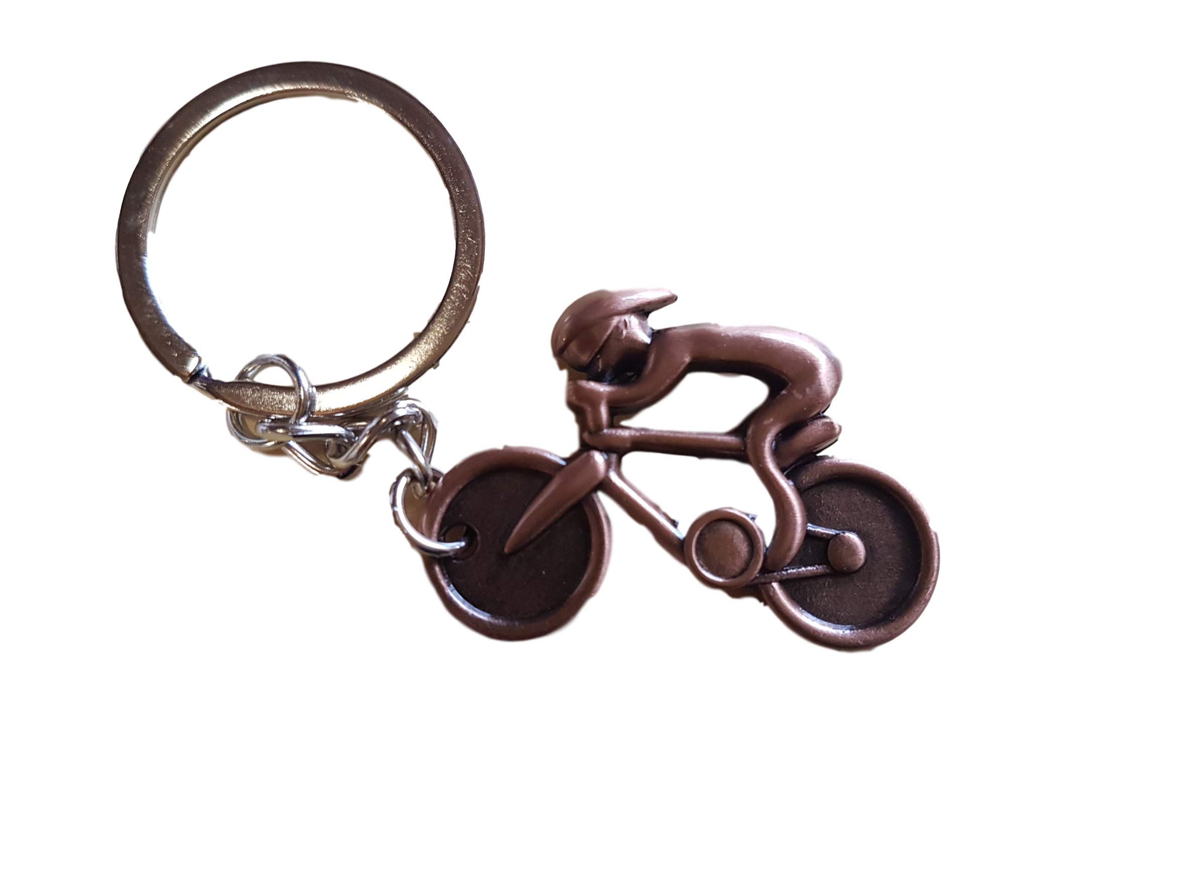 Fat-catz-copy-catz Copper Tone Mini Solid Metal Cycling Bike Bicycle Riding Racing Keyring Pendant