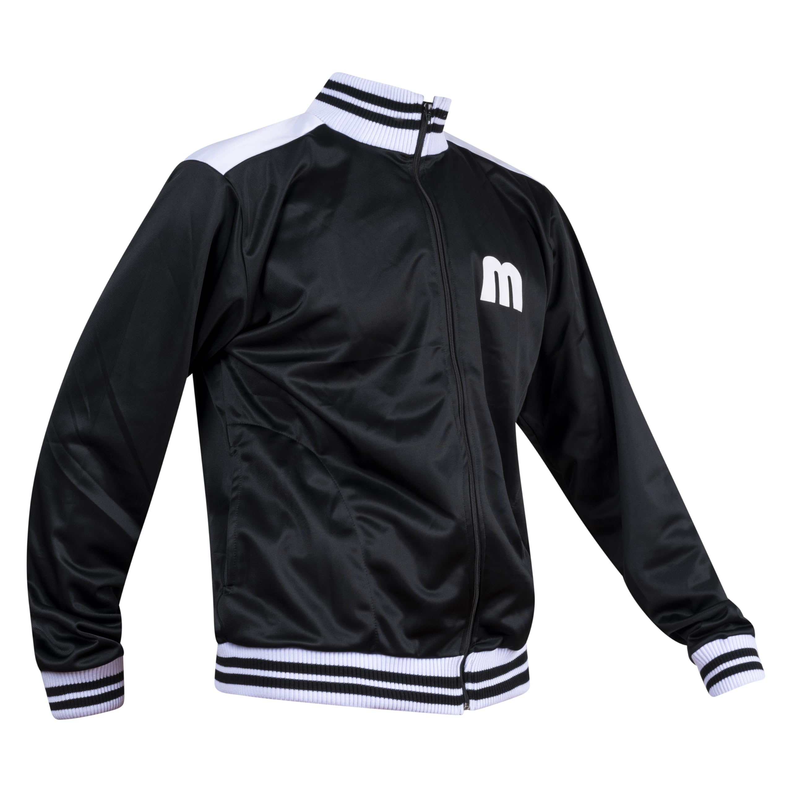JL Sport Marley Tribute Giacca da Calcio Jamaica Reggae Polsini a Coste con Zip Nera