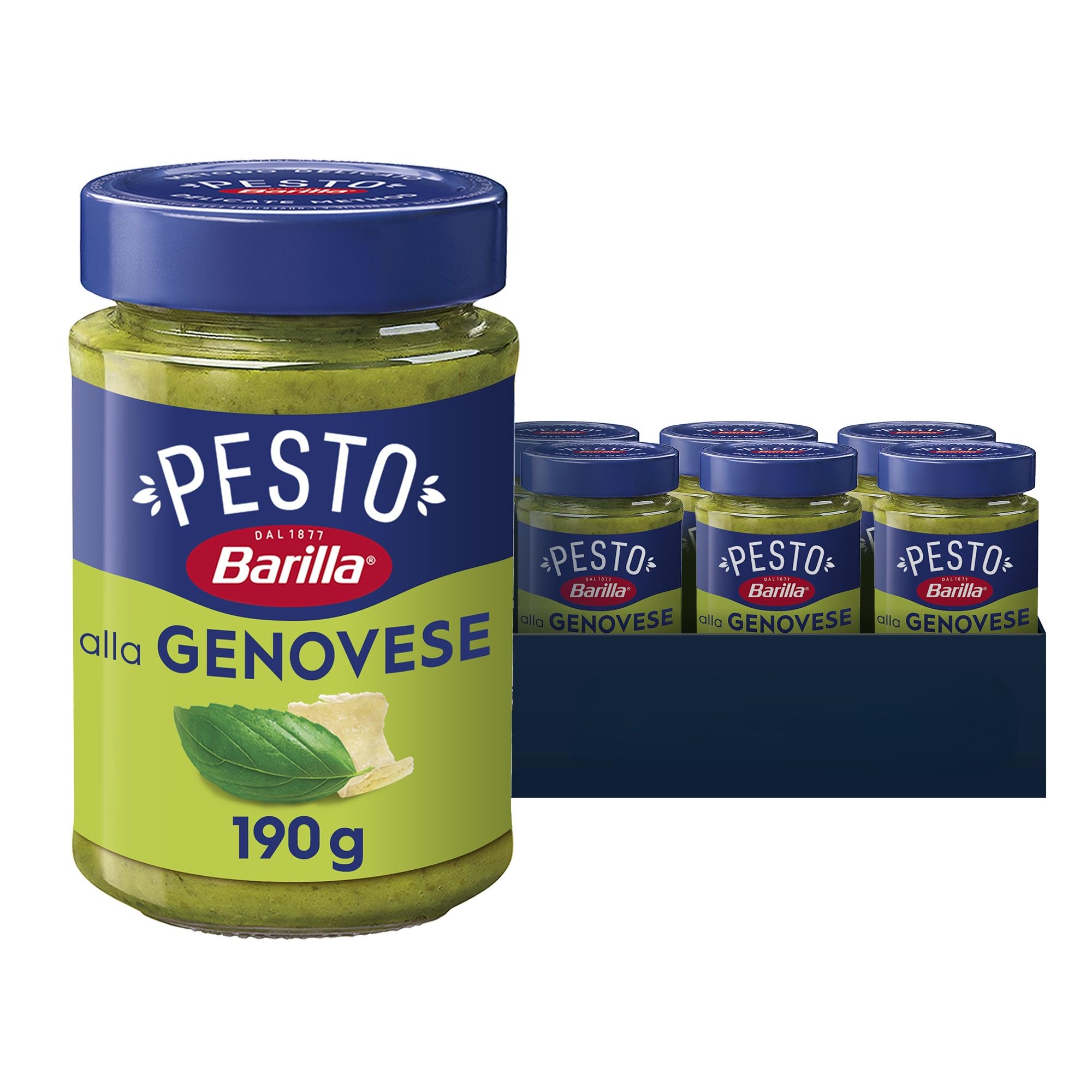 Barilla Pesto alla Genovese – Authentic Italian Pesto Pasta Sauce with Fresh Basil & Parmesan Cheese – Bulk Pack of 12 x 190g Jars