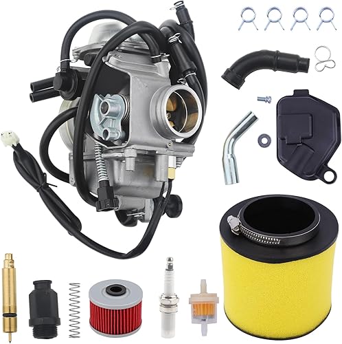 Carburador Rancher 350 400 con kit de émbolo de válvula de cable estrangulador especialmente para Honda FourTrax Rancher 350 00-06, FourTrax Rancher