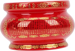Eight Diagrams Incense Burner Red Ceramic Household Censer for Aromatherapy and Meditation Decorative Buddhist Incense Holder with Oriental Charm for Home Office Yoga Use