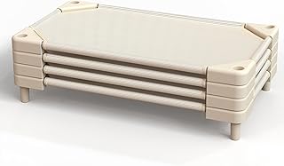 Daycare Cots,Stackable Preschool Cot for Kids (4 Packs,Light Beige,Toddler)