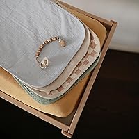 Vista 5 de mushie Fundas impermeables para cambiador 100% Algodón Orgánico Juego de 3 (Combinación Blush)