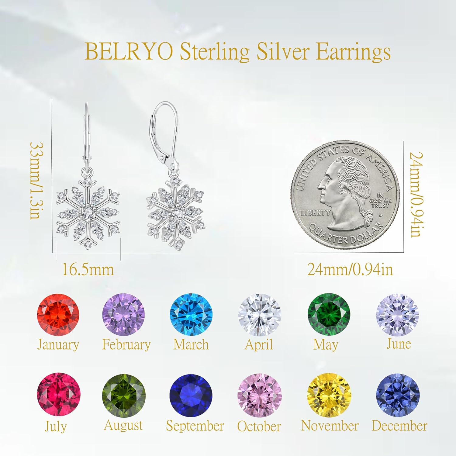 Christmas Snowflake Earrings, 925 Sterling Silver Cubic Zirconia Earrings Snowflake Dangle Drop Earring for Women, Christmas Jewelry Gifts for Her Mom Wife - Image 5