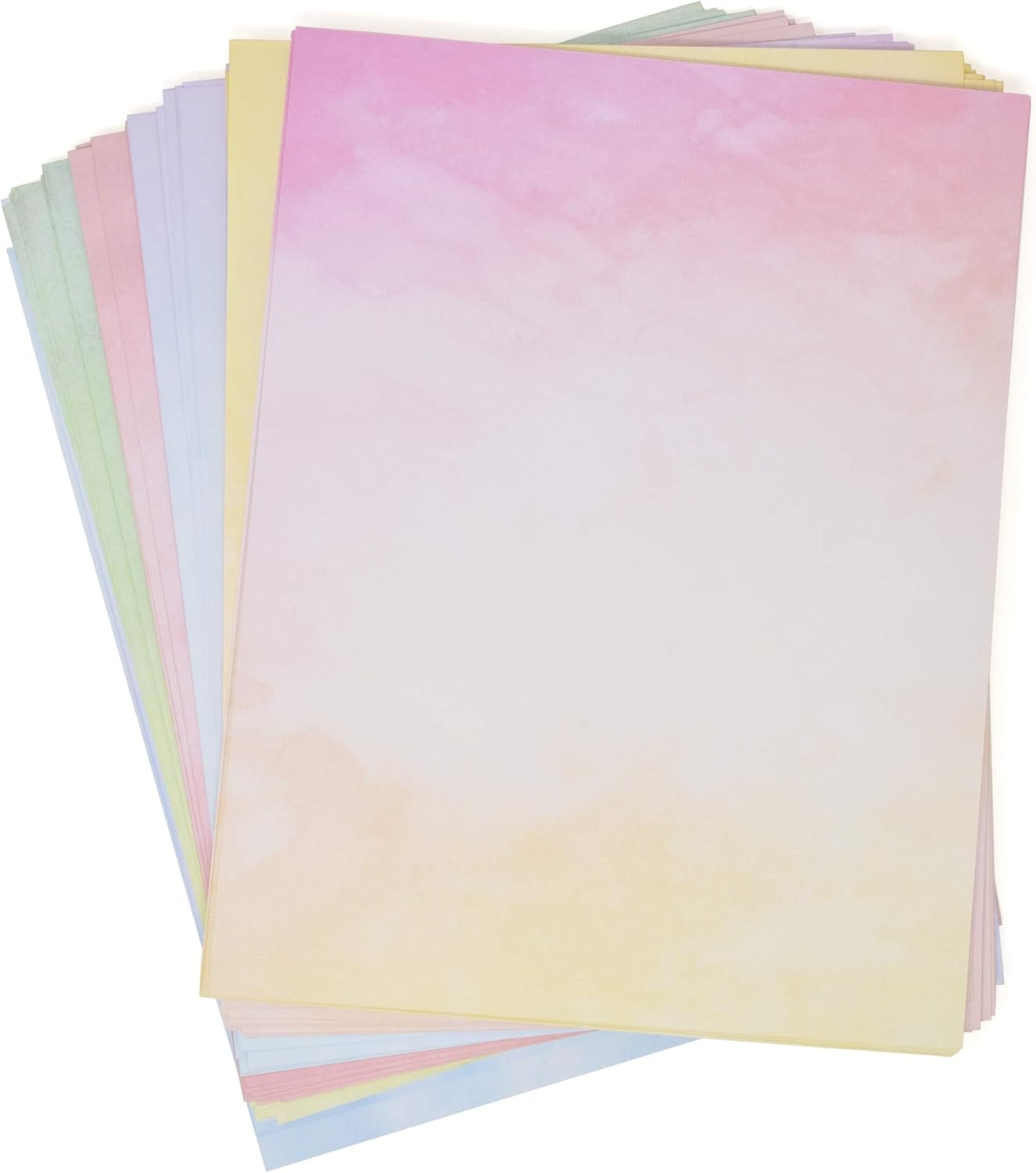 120 Pack Water Color Stationery Paper Set 6 Watercolor Designs Double Sided 8.5"X 11" Decorative Letter Sheets for Writing Calligraphy, Printing, Scrapbook Crafts, Letterhead, Certificate & Invitation : Arts, Crafts & Sewing