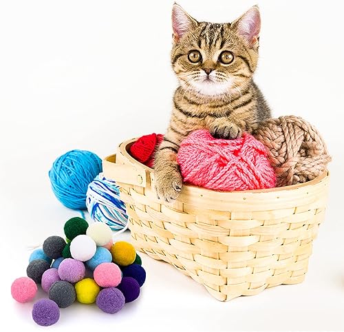 Miniatura 7 de Pelotas grandes de juguete para gatos, bolas suaves para gatos de 1 pulgada (50 piezas)