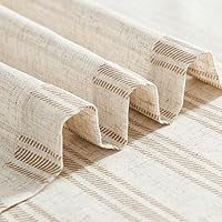 Vista 9 de jinchan Striped Valance Window Treatment Linen Valance for Windows Small Window Valance Farmhouse Valance Curtain Light Filtering Valance Flax