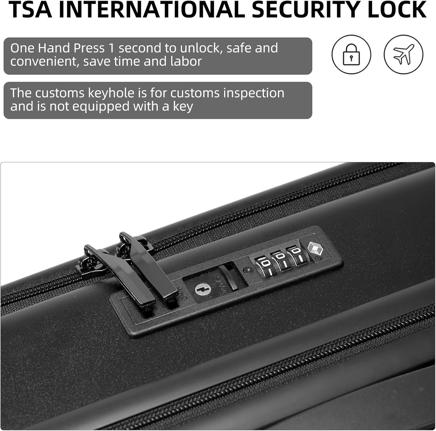 Carry On Luggage, 20 Inch Top Opening Aluminum Frame Lightweight Airline Approved ABS+PC Hard Shell Suitcases with Silent Wheels, TSA Lock, Front Pocket & Wet-dry Separated Six-piece Set (20IN, Black)