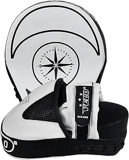 VELO Focus Pads- Curved Focus Mitts for Boxing Hook and Jabs Mitts Sparring Punching Punch Bag Martial Arts Muay Thai MMA Kickboxing Strike Target Coach Training Workout Gloves- Adjustable Strap