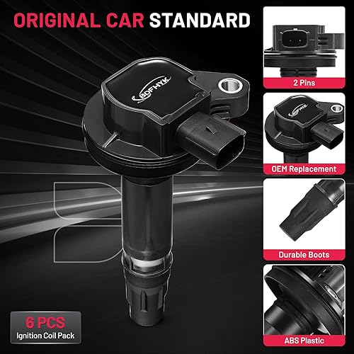 Vista 58 de BDFHYK Paquete de bobinas de encendido UF596 y bujías de iridio 93501 compatibles con Toyota Corolla 2009 2010 2011 2012 2013 Toyota Prius Matrix