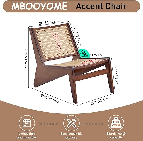 Miniatura 2 de Silla decorativa moderna de mediados de siglo para sala de estar, silla baja con marco de madera maciza, cómodo sillón para dormitorio y balcón,