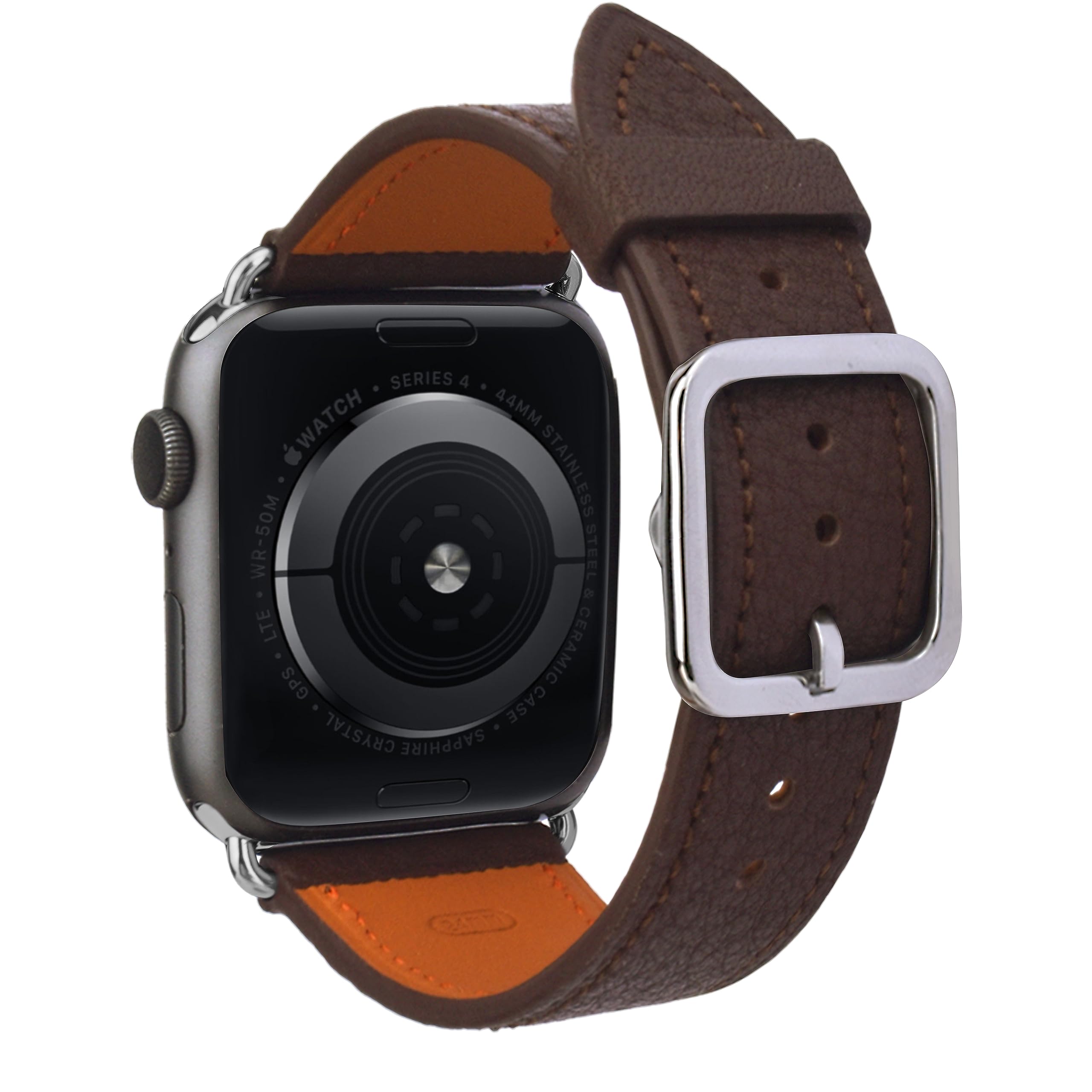 Gomvadr Italian Genuine Leather Band Compatible with Apple Watch Series 9/8/7/6/5/4/3/2/1/SE Band 45mm 44mm 42mm 41mm 40mm 38mm, Leather Watch Bands