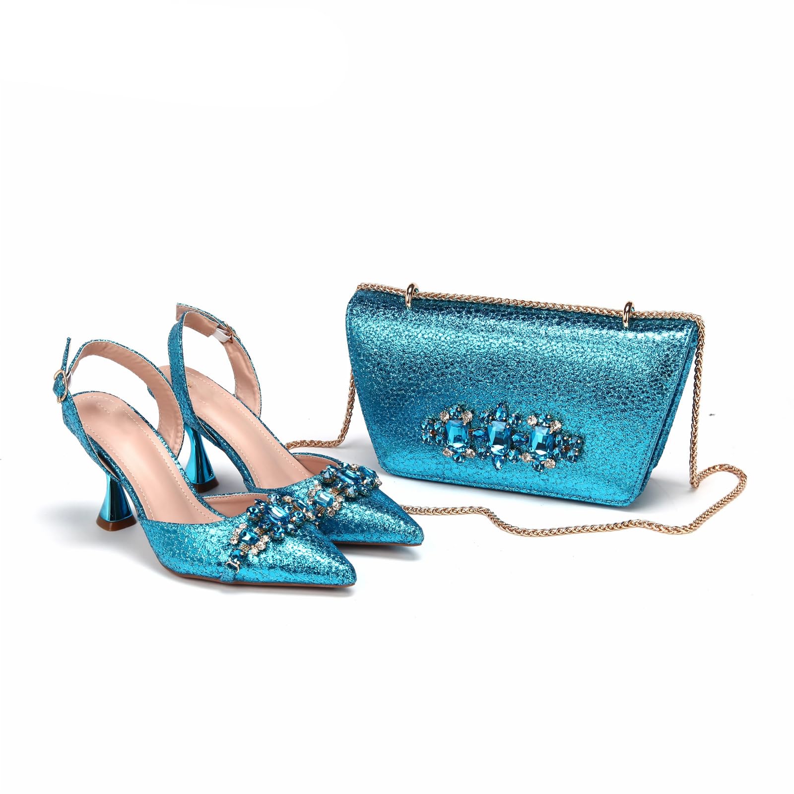 Set da donna con tacco e borsa abbinata, scarpe eleganti per feste e matrimoni