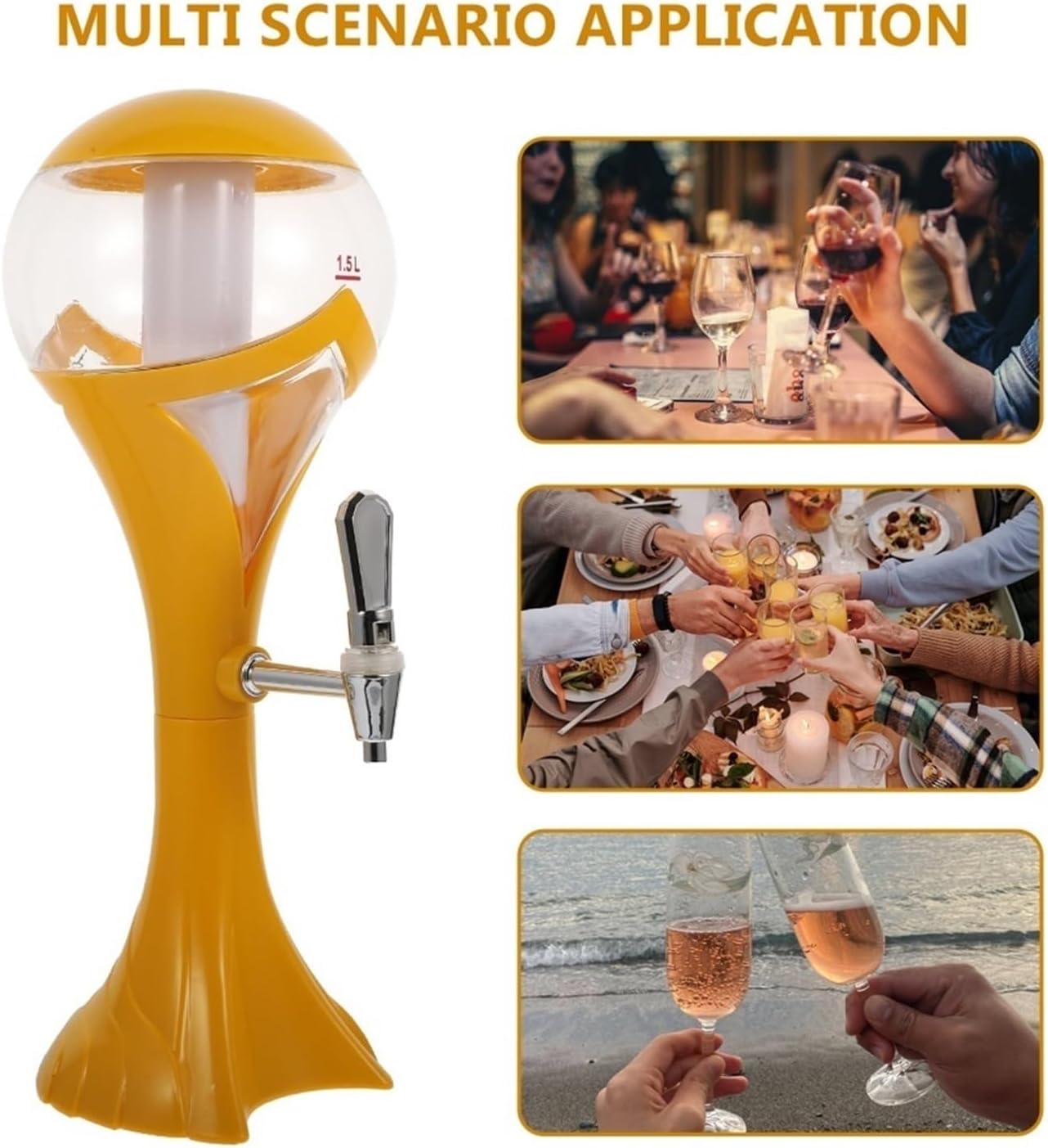 Beer Tower Creative Commercial Wine Column 1.5L Beer Cannon Bubble Barrel Tower Juice Dispenser Oil Barrel Beer Wine Dispenser Party Tower Beverage Dispenser