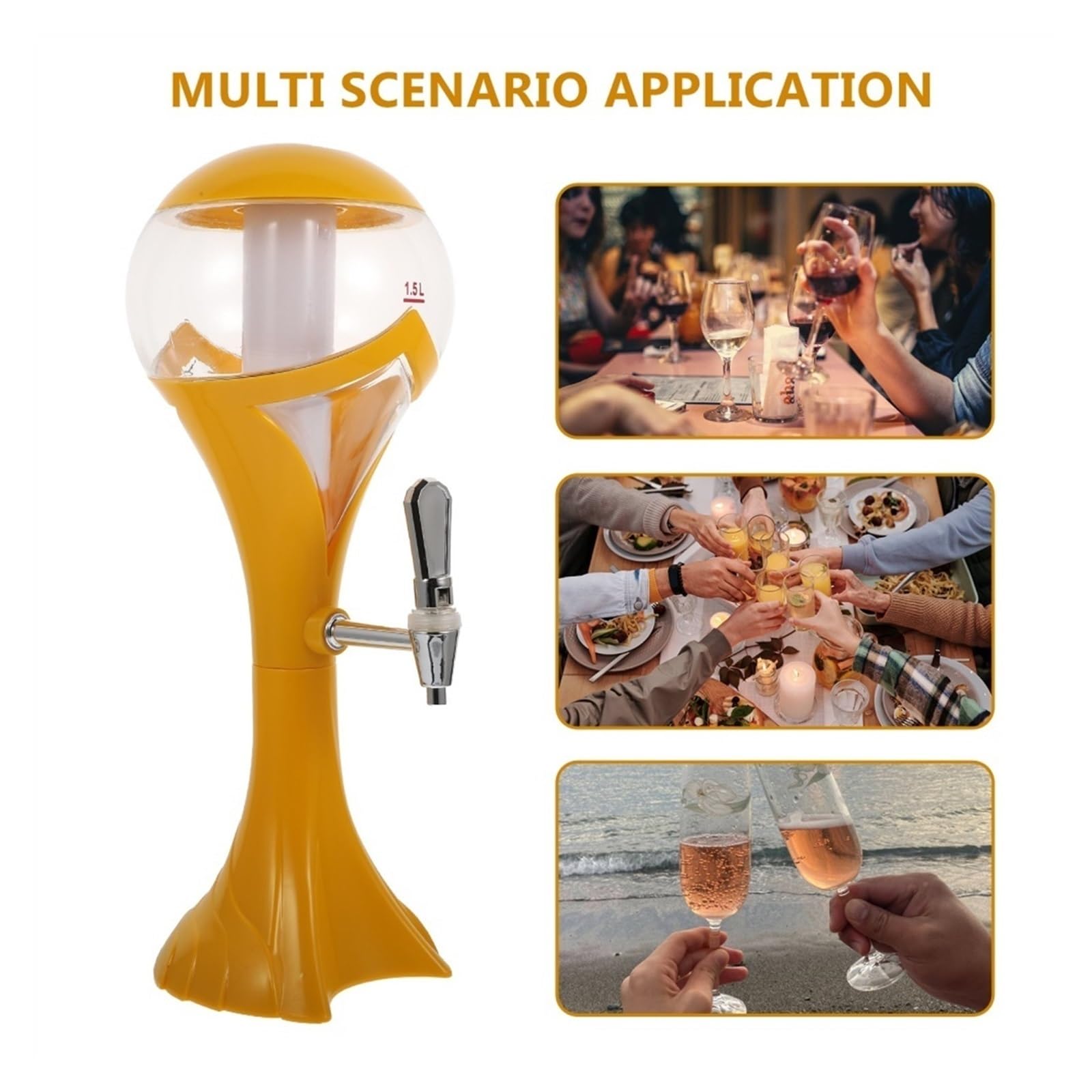 Torre Della Birra Creativo Colonna di Vino Commerciale 1.5L Beer Cannon Bubble Barrel Distributore di Succo di Torre Barile di Olio Distributore di Vino di Birra Distributore di Bevande Party Tower
