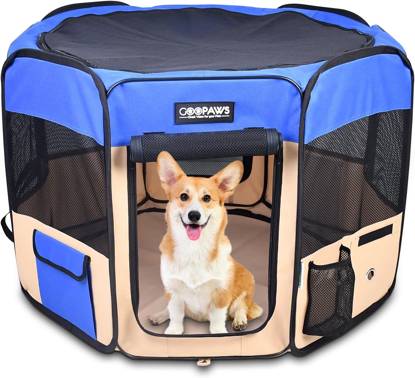 JESPET Pet Dog Playpens 36", 45" & 61" Portable Soft Dog Exercise Pen Kennel with Carry Bag for Puppy Cats Kittens Rabbits, Indoor/Outdoor Use